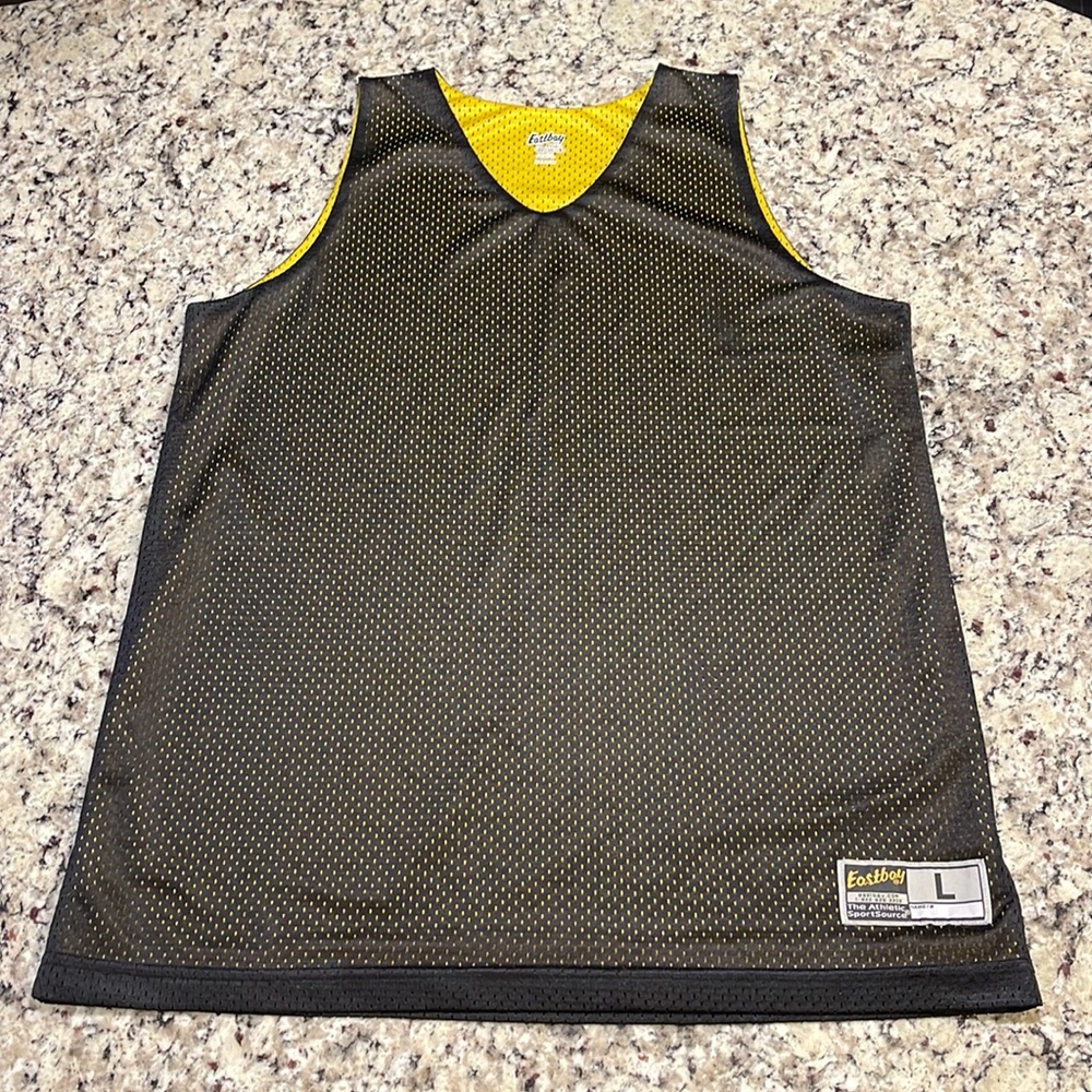 Eastbay Mens Reversible Basketball Jersey Size Large Black/Yellow